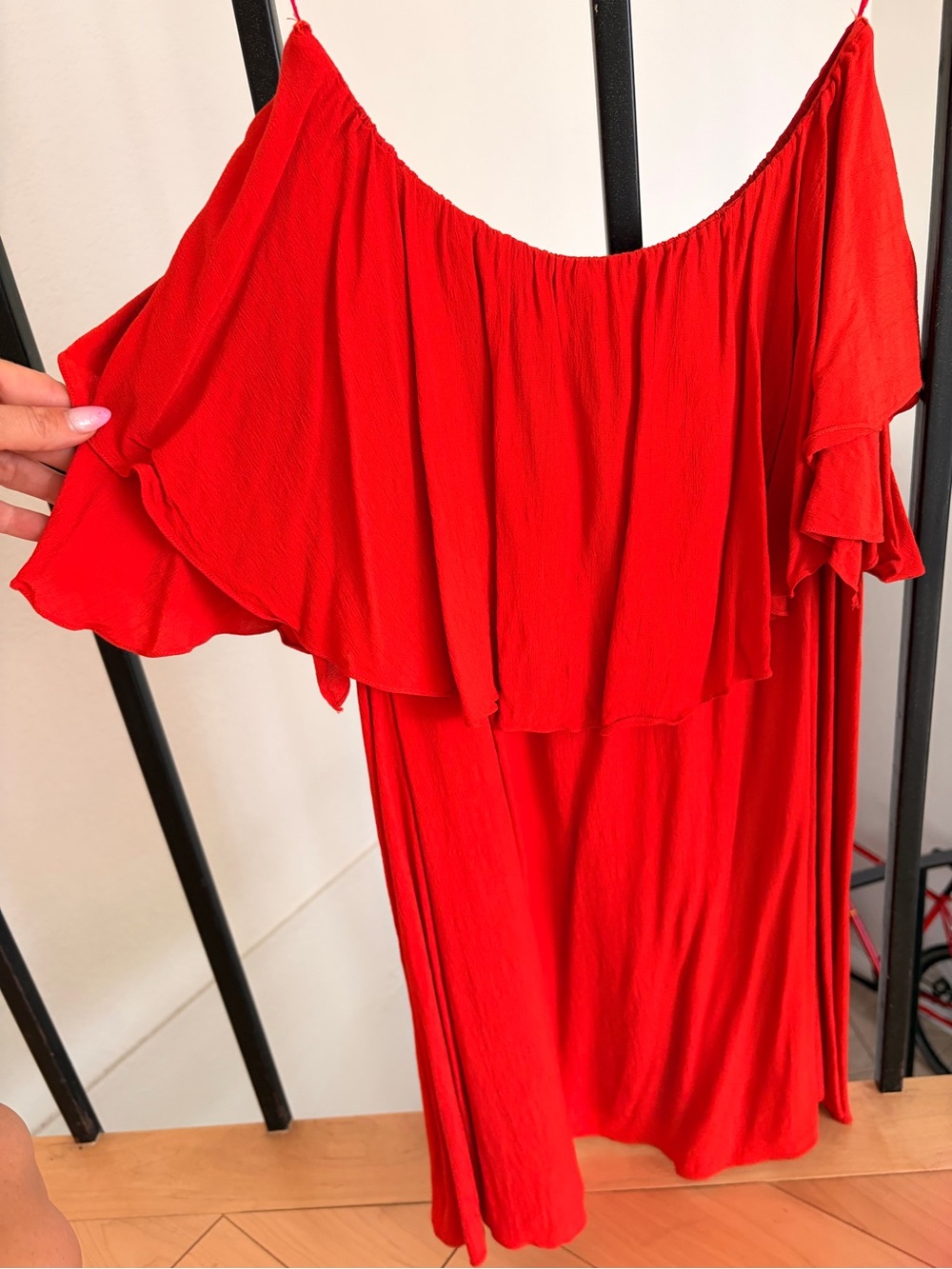 MLM Strapless Ruffle Red Maxi Dress - Picture 4 of 4